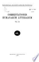 Télécharger le livre libro Commentationes Humanarum Litterarum